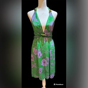 EUC Kitty Women’s Sexy Yet Classy Boutique Dress Color Green And Purple Size M